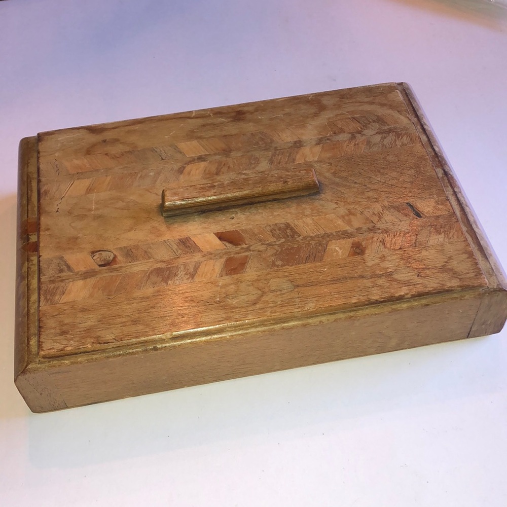 Wooden Decorative Vintage Trinket Jewelry Storage Box